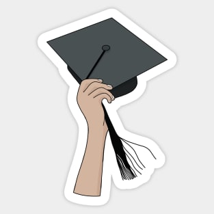 Holding the Square Academic Cap Sticker